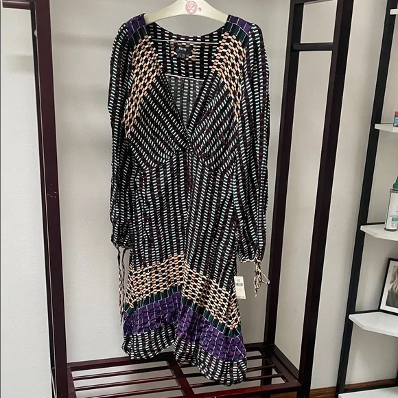 Mauve Anthropologie Black and Silver Sequin V-Neck Sundress new w tags - Picture 3 of 4